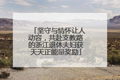 坚守与情怀让人动容，共赴支教路的浙江退休夫妇获天天正能量奖励