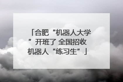 合肥“机器人大学”开班了 全国招收机器人“练习生”