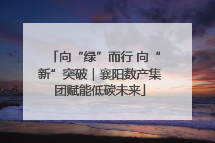向“绿”而行 向“新”突破｜襄阳数产集团赋能低碳未来
