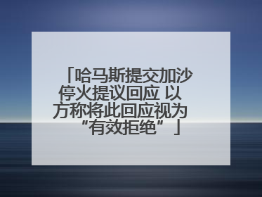 哈马斯提交加沙停火提议回应 以方称将此回应视为“有效拒绝”