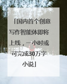 国内首个创意写作智能体即将上线，一小时或可完成30万字小说