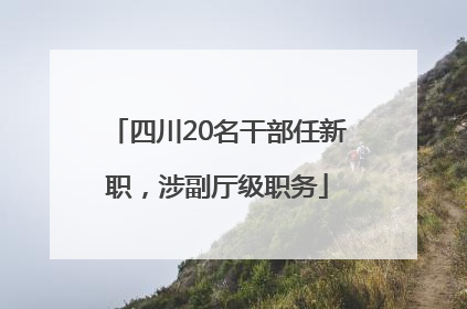四川20名干部任新职，涉副厅级职务