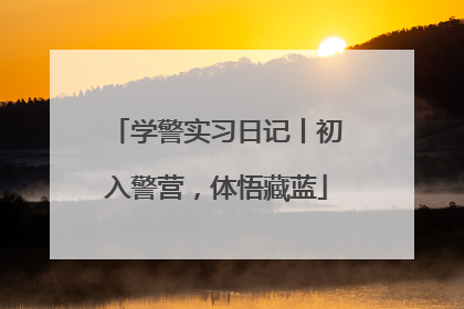 学警实习日记丨初入警营，体悟藏蓝