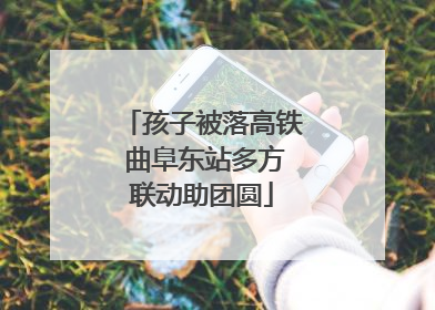 孩子被落高铁 曲阜东站多方联动助团圆