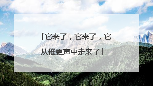 它来了，它来了，它从催更声中走来了