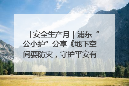 安全生产月｜浦东“公小护”分享《地下空间要防灾，守护平安有我在》安全谣