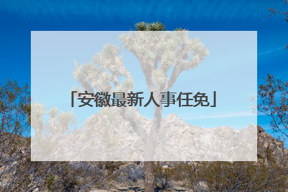 安徽最新人事任免
