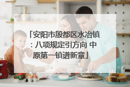 安阳市殷都区水冶镇：八项规定引方向 中原第一镇谱新章
