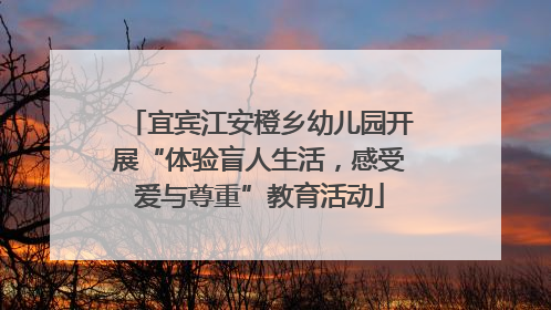 宜宾江安橙乡幼儿园开展“体验盲人生活，感受爱与尊重”教育活动