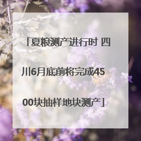夏粮测产进行时 四川6月底前将完成4500块抽样地块测产