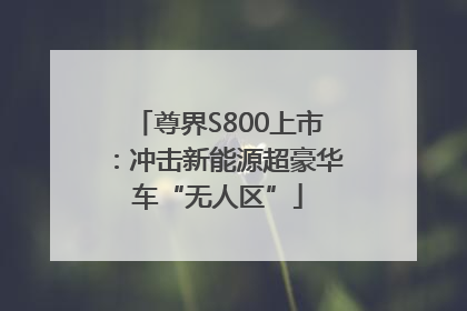 尊界S800上市：冲击新能源超豪华车“无人区”