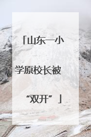 山东一小学原校长被“双开”