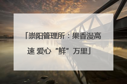 崇阳管理所：果香漫高速 爱心“鲜”万里