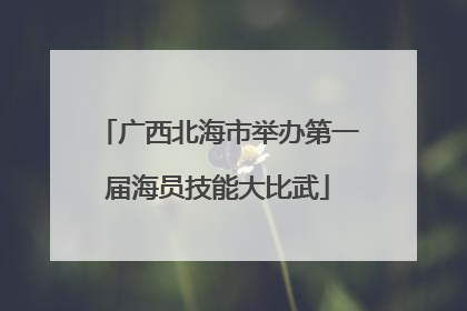 广西北海市举办第一届海员技能大比武