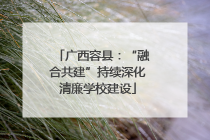 广西容县：“融合共建”持续深化清廉学校建设