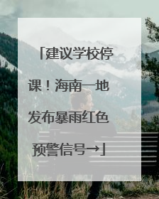 建议学校停课！海南一地发布暴雨红色预警信号→