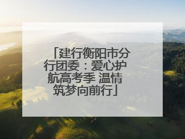 建行衡阳市分行团委：爱心护航高考季 温情筑梦向前行