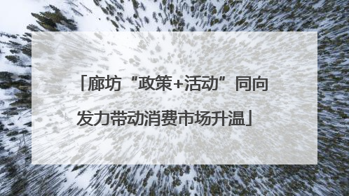 廊坊“政策+活动”同向发力带动消费市场升温