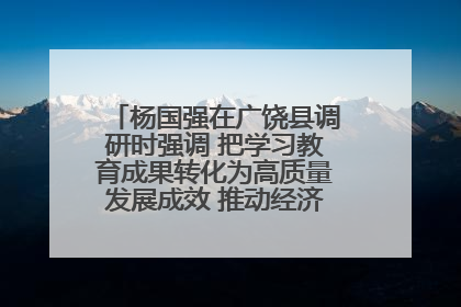 杨国强在广饶县调研时强调 把学习教育成果转化为高质量发展成效 推动经济稳健向好进中提质