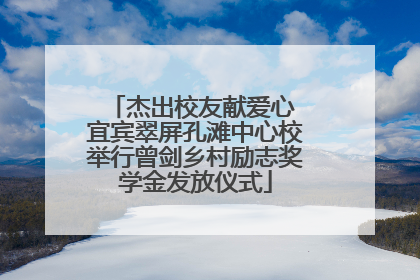 杰出校友献爱心 宜宾翠屏孔滩中心校举行曾剑乡村励志奖学金发放仪式