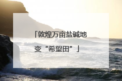 敦煌万亩盐碱地变“希望田”