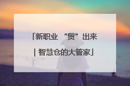 新职业 “贸”出来｜智慧仓的大管家