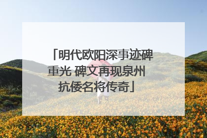 明代欧阳深事迹碑重光 碑文再现泉州抗倭名将传奇