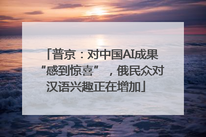 普京：对中国AI成果“感到惊喜”，俄民众对汉语兴趣正在增加