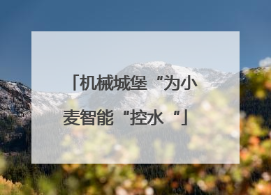 机械城堡“为小麦智能“控水“