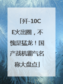 歼-10CE火出圈，不愧是猛龙！国产战机霸气名称大盘点