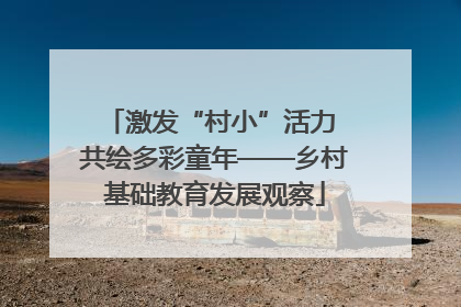 激发“村小”活力 共绘多彩童年——乡村基础教育发展观察