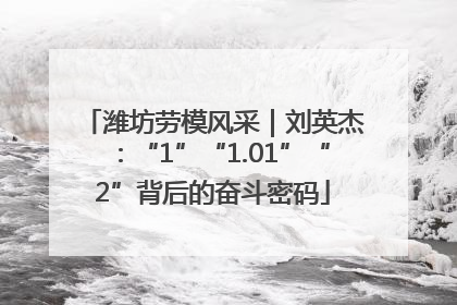 潍坊劳模风采｜刘英杰：“1”“1.01”“2”背后的奋斗密码