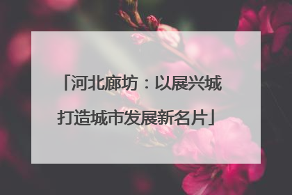 河北廊坊：以展兴城 打造城市发展新名片