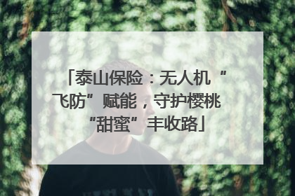 泰山保险：无人机“飞防”赋能，守护樱桃“甜蜜”丰收路