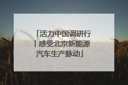 活力中国调研行丨感受北京新能源汽车生产脉动