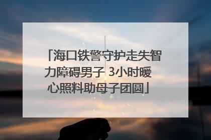 海口铁警守护走失智力障碍男子 3小时暖心照料助母子团圆