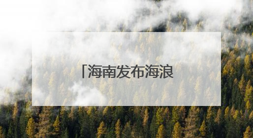 海南发布海浪橙色预警 风暴潮蓝色预警