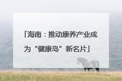 海南：推动康养产业成为“健康岛”新名片