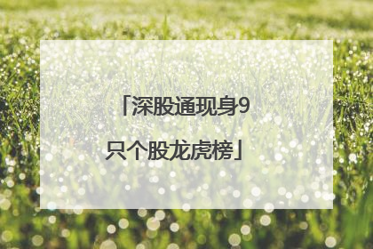 深股通现身9只个股龙虎榜