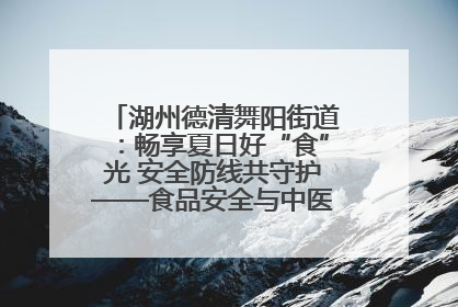 湖州德清舞阳街道：畅享夏日好“食”光 安全防线共守护——食品安全与中医养生知识宣传