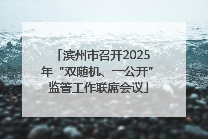 滨州市召开2025年“双随机、一公开” 监管工作联席会议