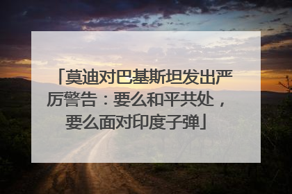 莫迪对巴基斯坦发出严厉警告：要么和平共处，要么面对印度子弹