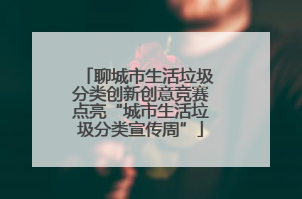 聊城市生活垃圾分类创新创意竞赛点亮“城市生活垃圾分类宣传周”