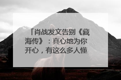 肖战发文告别《藏海传》：真心地为你开心，有这么多人懂你，导演回应“是否有第二季”