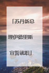 苏丹新总理伊德里斯宣誓就职