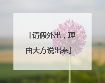 请假外出，理由大方说出来