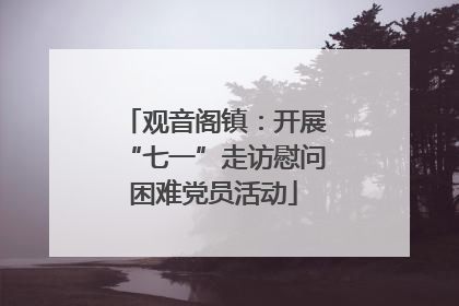 观音阁镇：开展“七一”走访慰问困难党员活动
