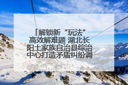 解锁新“玩法” 高效解难题 湖北长阳土家族自治县综治中心打造矛盾纠纷调处“终点站”