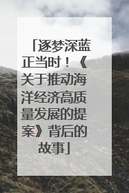 逐梦深蓝正当时！《关于推动海洋经济高质量发展的提案》背后的故事
