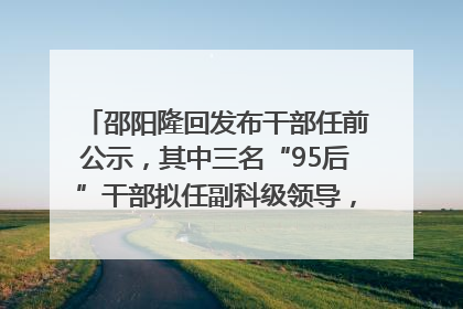 邵阳隆回发布干部任前公示，其中三名“95后”干部拟任副科级领导，均系硕士选调生
